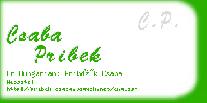 csaba pribek business card
